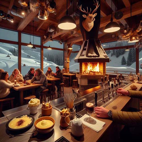 Courchevel Restaurant Illustration