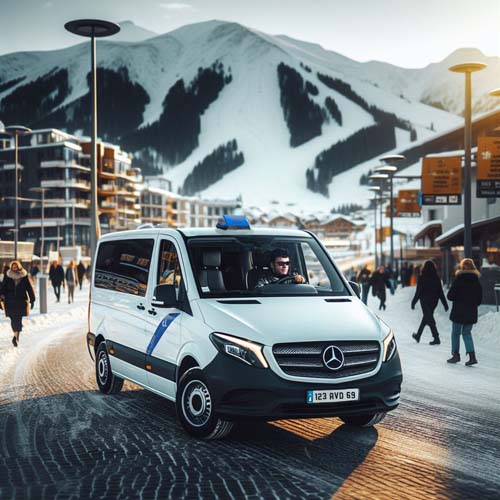 La Plagne Van Taxi Illustration