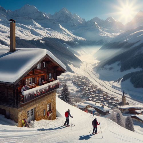 Serre Chevalier Ski Resorts Illustration