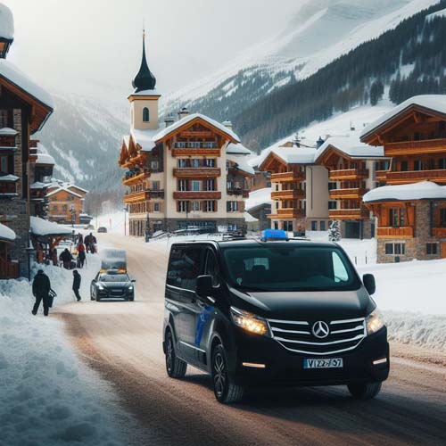 Taxi Van Tignes Illustration